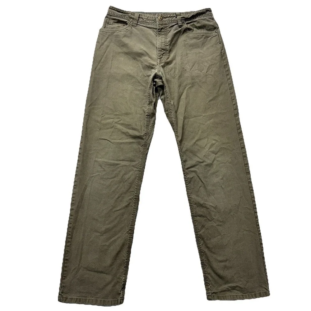 The North Face Pants‎ Mens 34x33 Canvas Olive Green 5 Pocket Stretch Workwear